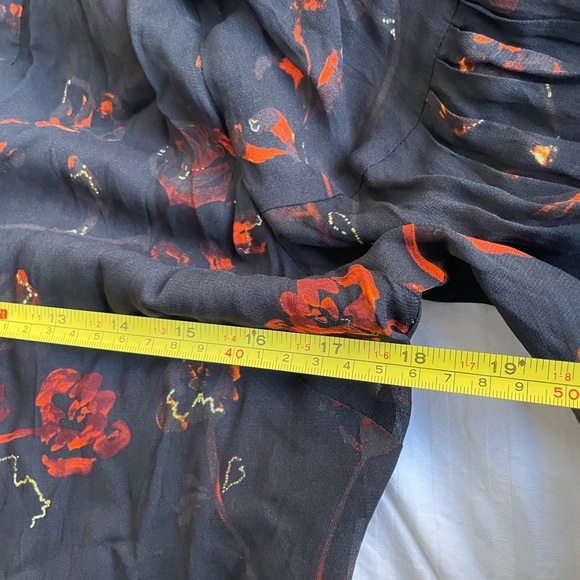 Sheer black with red flowers, size 10, The Kooples dress - Picture 8 of 9